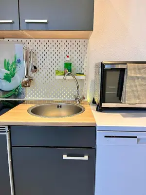 Küche/Küchenzeile in der Unterkunft Ferienwohnung Bloom