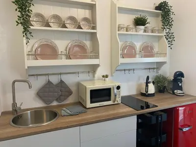 Küche/Küchenzeile in der Unterkunft Romantic Bohemian Apartment Adenau, Center, Nahe Nürburgring