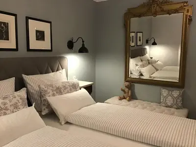 Ein Bett oder Betten in einem Zimmer der Unterkunft Ferienhaus Frieda