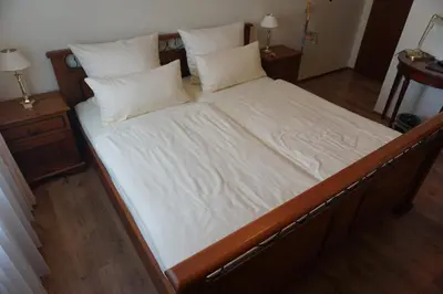 Ein Bett oder Betten in einem Zimmer der Unterkunft Landgasthof “Zur Alten Mühle“