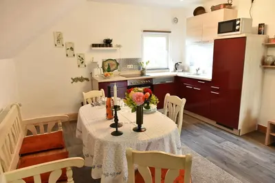 Küche/Küchenzeile in der Unterkunft Ferienwohnung Axcher Hof