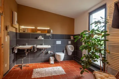 Ein Badezimmer in der Unterkunft Ferienhaus Blocksberg am Trial und Enduro Park