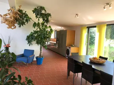 Ein Sitzbereich in der Unterkunft Ferienhaus Blocksberg am Trial und Enduro Park