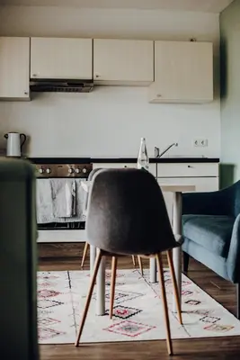 Küche/Küchenzeile in der Unterkunft Ferienwohnung Karussell