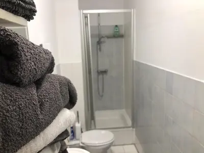 Ein Badezimmer in der Unterkunft Ferienwohnung Zur alten Schmiede