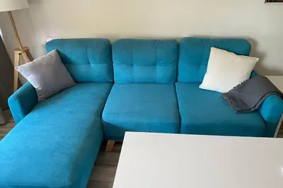 Ein Sitzbereich in der Unterkunft Appartment mit Blick auf Schloss Sayn