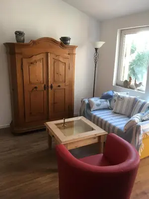 Ein Sitzbereich in der Unterkunft Ferienwohnung Jacobshof