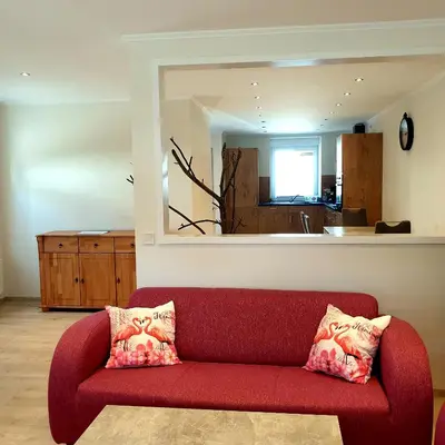 Ein Sitzbereich in der Unterkunft Ferienwohnung Valentin