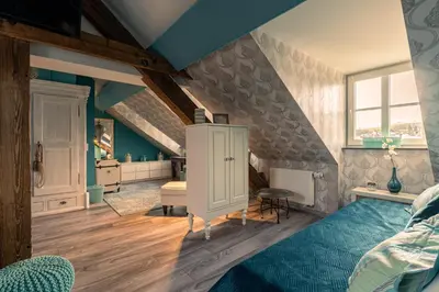 Ein Bett oder Betten in einem Zimmer der Unterkunft Oriental Cozy Loft - Orientalisches gemütliches Loft