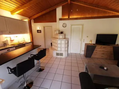Ein Sitzbereich in der Unterkunft Ferienhaus MaLeFi 2 am Gülser Moselbogen