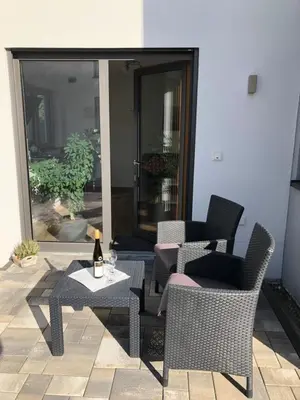 Ein Sitzbereich in der Unterkunft Ferienappartement Veit