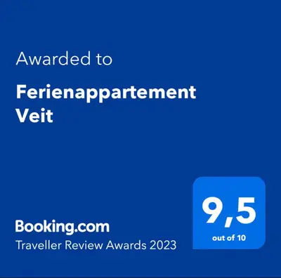 Ein Zertifikat, Auszeichnung, Logo oder anderes Dokument, das in der Unterkunft Ferienappartement Veit ausgestellt ist