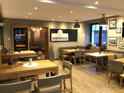 Ein Sitzbereich in der Unterkunft Hotel zum Stern