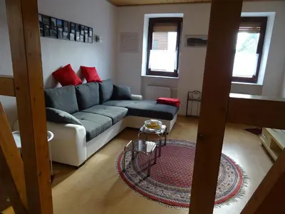 Ein Sitzbereich in der Unterkunft Ferienwohnung Rosemarie