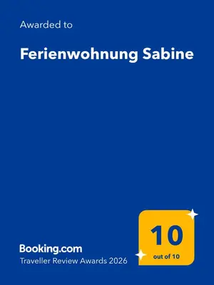 Ein Zertifikat, Auszeichnung, Logo oder anderes Dokument, das in der Unterkunft Ferienwohnung Sabine ausgestellt ist