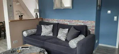 Ein Sitzbereich in der Unterkunft Ferienwohnung Sabine