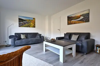 Ein Sitzbereich in der Unterkunft Ferienwohnung Ankerplatz