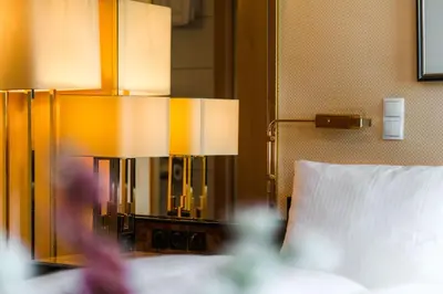 Ein Bett oder Betten in einem Zimmer der Unterkunft Hotel Rheinfels - Radfahrer Willkommen