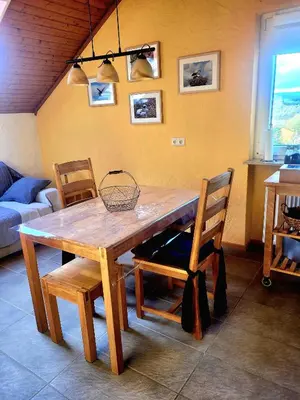 Ein Sitzbereich in der Unterkunft Haus Wilder Hunsrück