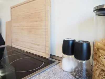 Küche/Küchenzeile in der Unterkunft Gemütliche Wohnung im Zentrum, Kaffeevollautomat, Smart TV
