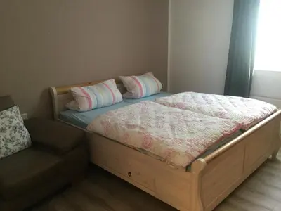 Ein Bett oder Betten in einem Zimmer der Unterkunft Ferienwohnung Seibel