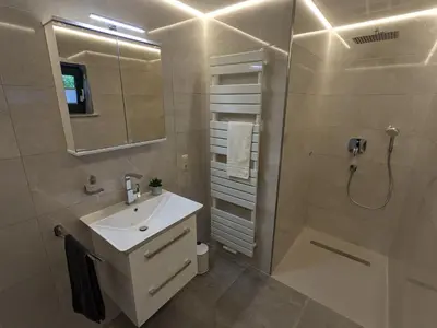Ein Badezimmer in der Unterkunft Ferienwohnung Am Waldweg