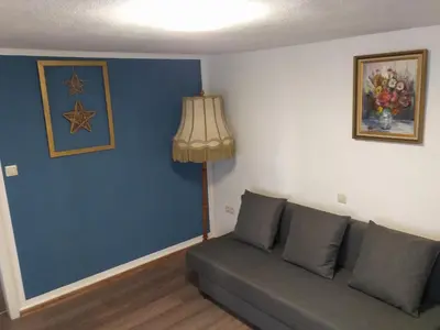 Ein Sitzbereich in der Unterkunft Haus Engelskrug