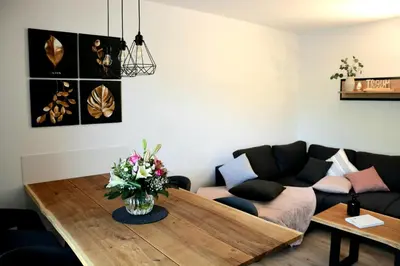 Ein Sitzbereich in der Unterkunft Ferienwohnung Traumzeit