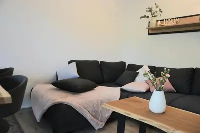 Ein Sitzbereich in der Unterkunft Ferienwohnung Traumzeit