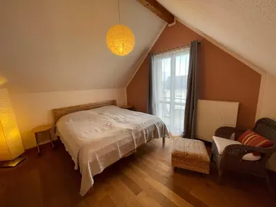 Ein Bett oder Betten in einem Zimmer der Unterkunft Ferienwohnung „Klein aber fein“