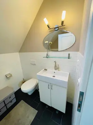 Ein Badezimmer in der Unterkunft Ferienwohnung „Klein aber fein“