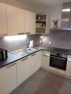 Küche/Küchenzeile in der Unterkunft Ferienwohnung Am Michelsbach