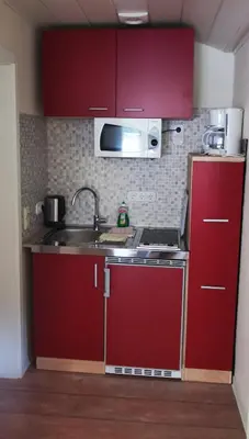 Küche/Küchenzeile in der Unterkunft Pension & Apartments Linkemühle