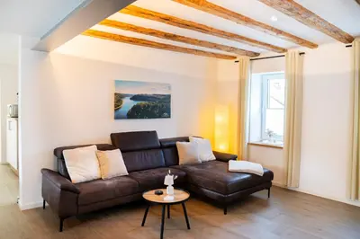 Ein Sitzbereich in der Unterkunft Ferienhaus Traumzeit