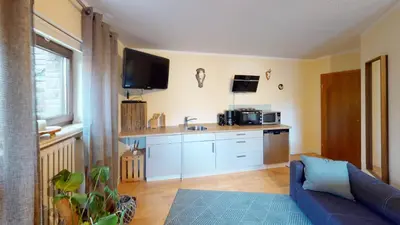 Küche/Küchenzeile in der Unterkunft Ferienappartement WildeAhr - Urlaub beim Winzer!