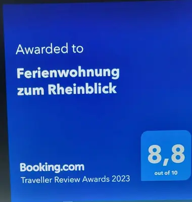 Ein Zertifikat, Auszeichnung, Logo oder anderes Dokument, das in der Unterkunft Ferienwohnung zum Rheinblick ausgestellt ist