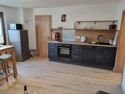 Küche/Küchenzeile in der Unterkunft Ferienhaus Winzerauszeit