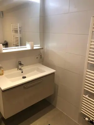Ein Badezimmer in der Unterkunft Ferienwohnung Forneck am Rheingoldbogen