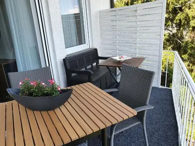 Ein Balkon oder eine Terrasse in der Unterkunft Ferienwohnung Schlossblick Bad Breisig