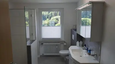 Ein Badezimmer in der Unterkunft FeWo Waldblick