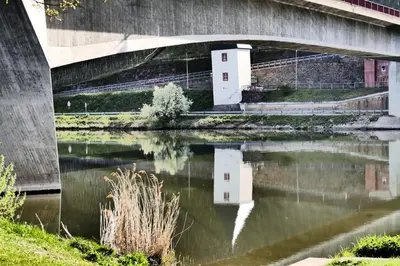 Blick auf einen Fluss in der Nähe der Ferienwohnung