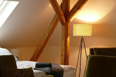 Ein Bett oder Betten in einem Zimmer der Unterkunft Luiza Fewo