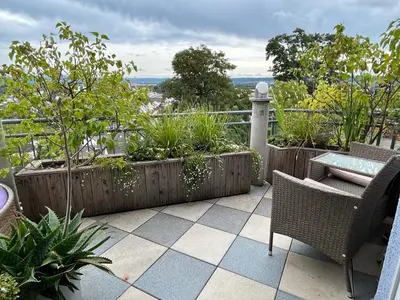 Ein Balkon oder eine Terrasse in der Unterkunft Zum schönen Ausblick