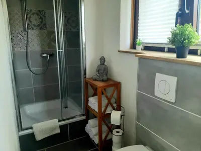 Ein Badezimmer in der Unterkunft Bonnys Ferienwohnung