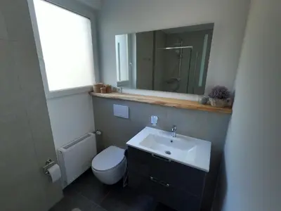 Ein Badezimmer in der Unterkunft Ferienwohnung Südkurve