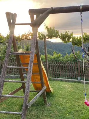 Ein Kinderspielbereich in der Unterkunft Rheingoldschänke
