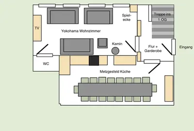 Grundriss der Unterkunft Ferienhaus Backesgarten für 22 Personen