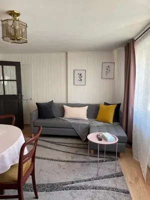 Ein Sitzbereich in der Unterkunft Ferienhaus Kaliva