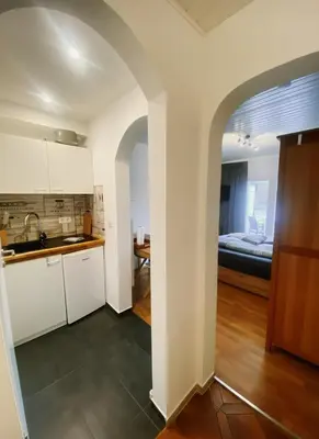 Küche/Küchenzeile in der Unterkunft Kleines gemütliches Studio 1 in Moselnähe