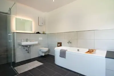 Ein Badezimmer in der Unterkunft Ferienwohnung Träwa